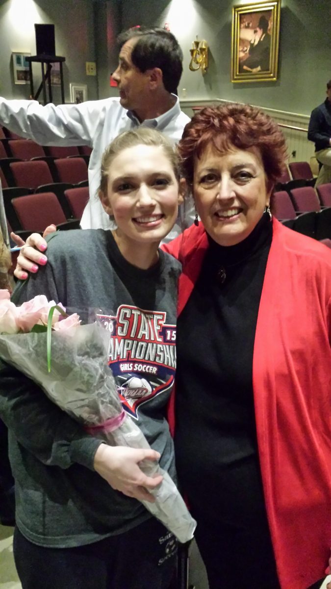 Kelly Collins after Derryfield School’s production of 
"Phantom of the Opera" – Kelly sang the role of Christine