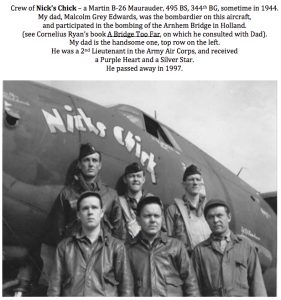 Dad's B-26 crew - they named the aircraft Nick's Chick
