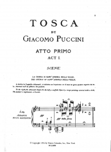 Tosca score, page 1 - for opera blog