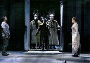 Photo of Walküre - Siegmund and Sieglinde falling in love, with Sieglinde’s husband Hunding arriving home from the hunt.