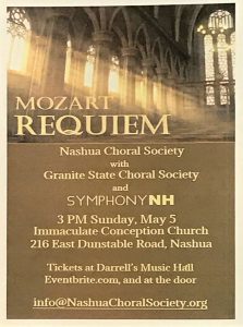 Mozart Requiem Program for Granite State Choral Society