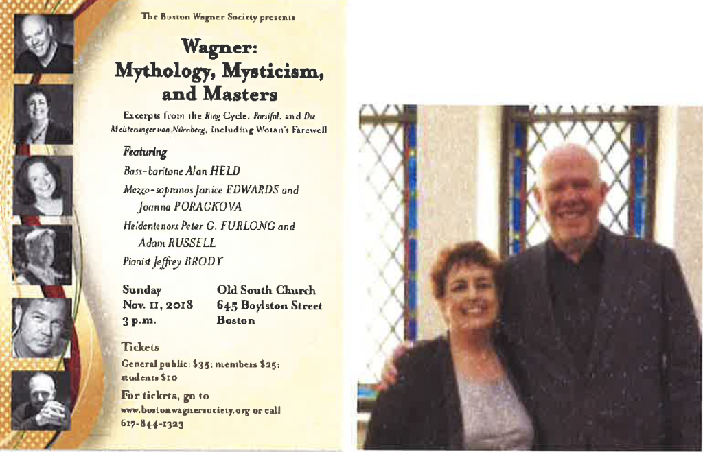 oto of Alan Held and me following the Boston Wagner Society's 20 1B concert, Wagner: Mythology, Mysticism, and Masters